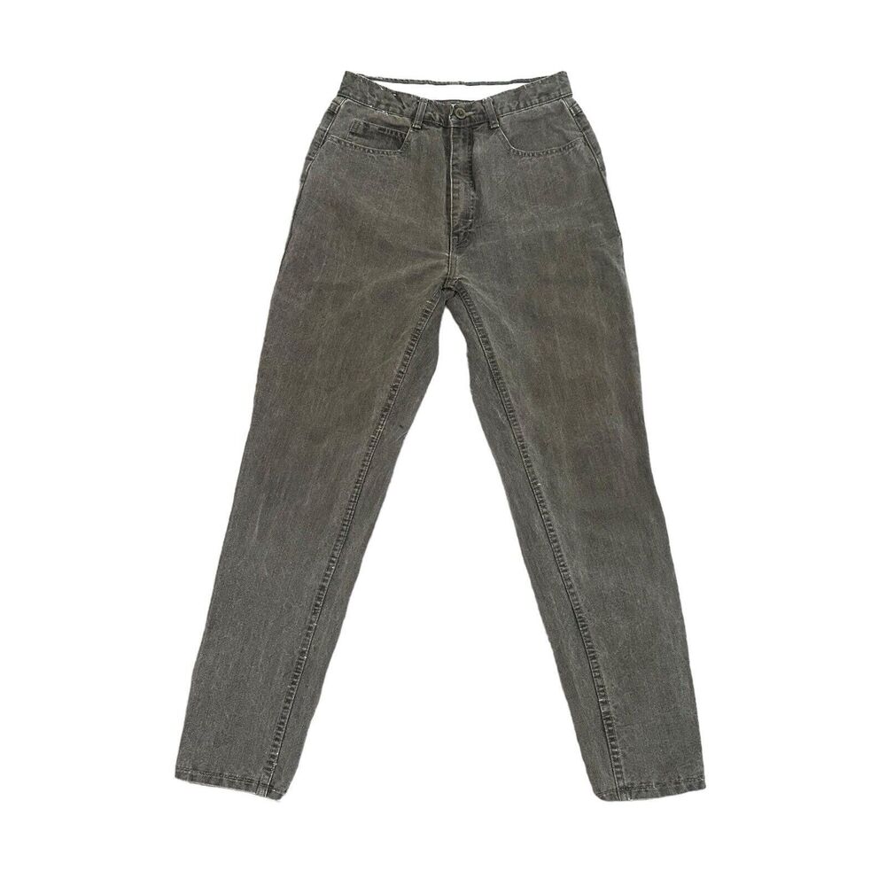 VTG 80s JORDACHE Gray Skinny Ankle Zip High Waist Women’s Size 11 (26 X 28)